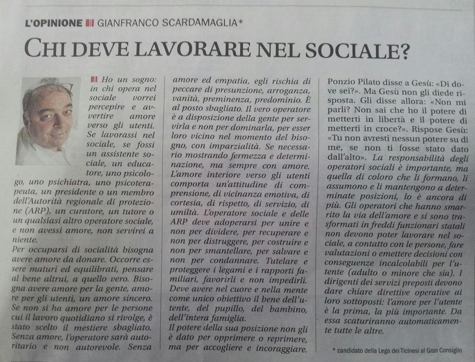 chi deve lavorare nel sociale